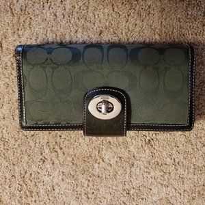 Emerald Green Coach Signature  and Wallet  and checkbook cover